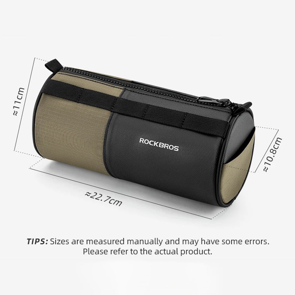ROCKBROS W007 Bicycle Handlebar Hanging Bag Polyester+PU Bike Front Cylinder Bag ROCKBROS W007 Bicycle Handlebar Hanging Bag Polyester+PU Bike Front Cylinder Bag